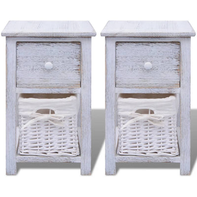 Bedside Cabinets 2 pcs Wood White