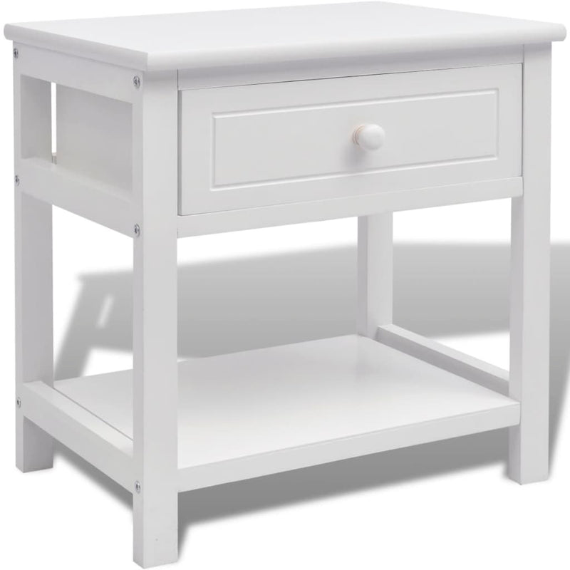 Bedside Cabinet Wood White