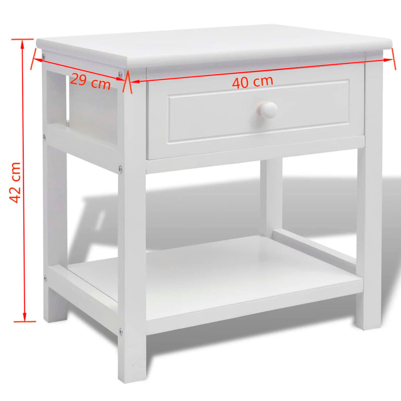 Bedside Cabinets 2 pcs Wood White