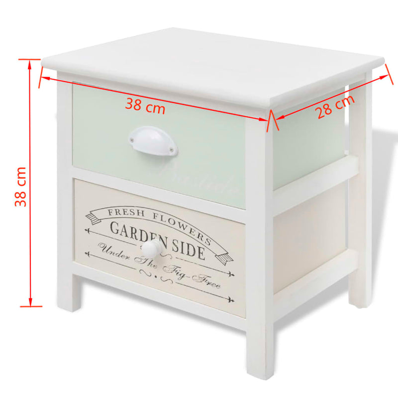 French Bedside Cabinets 2 pcs Wood