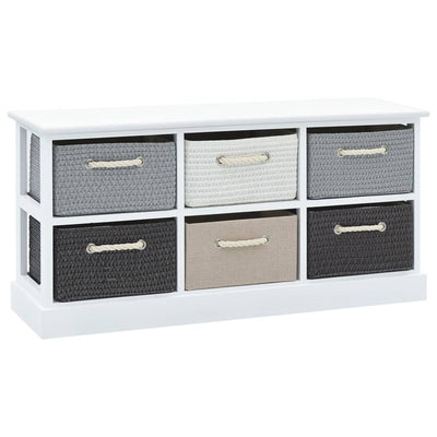 Storage Bench 6 Drawers Wood