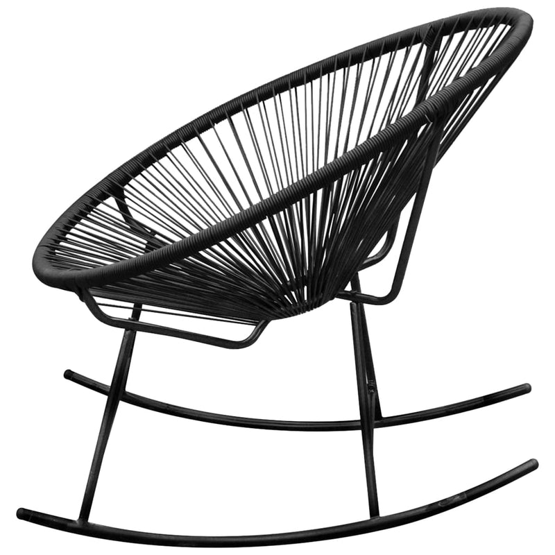 Outdoor Rocking Chair Black Poly Rattan