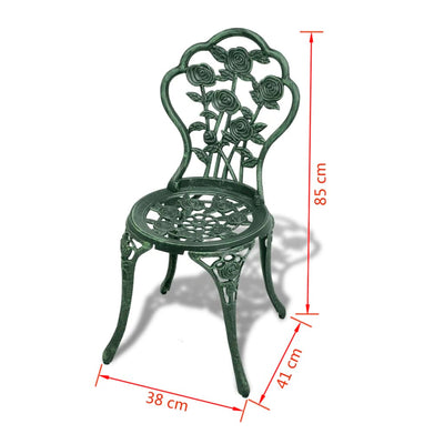 3 Piece Bistro Set Cast Aluminium Green