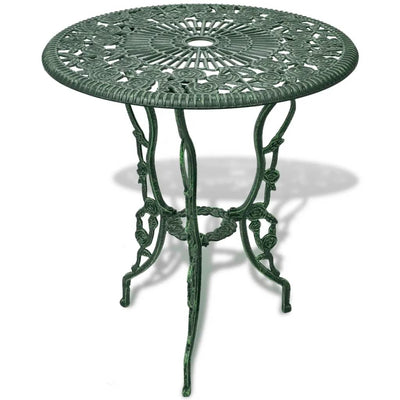 3 Piece Bistro Set Cast Aluminium Green