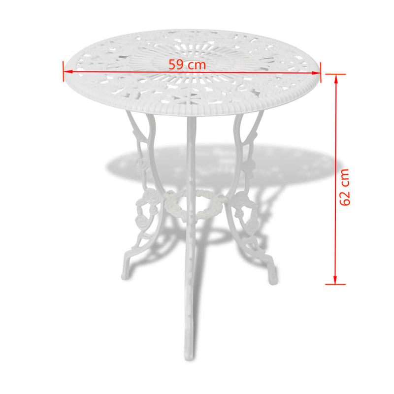 3 Piece Bistro Set Cast Aluminium White