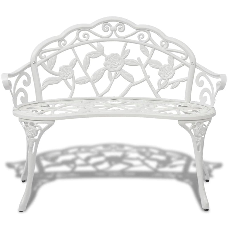 Garden Bench 100 cm Cast Aluminium White