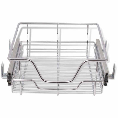 Pull-Out Wire Baskets 2 pcs Silver 400 mm