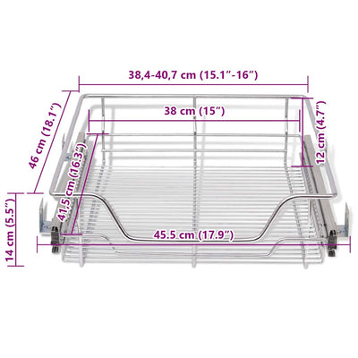 Pull-Out Wire Baskets 2 pcs Silver 500 mm