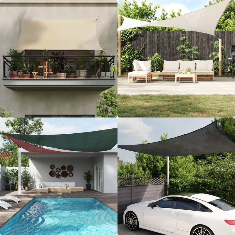 Sunshade Sail HDPE Triangular 3.6x3.6x3.6 m Beige