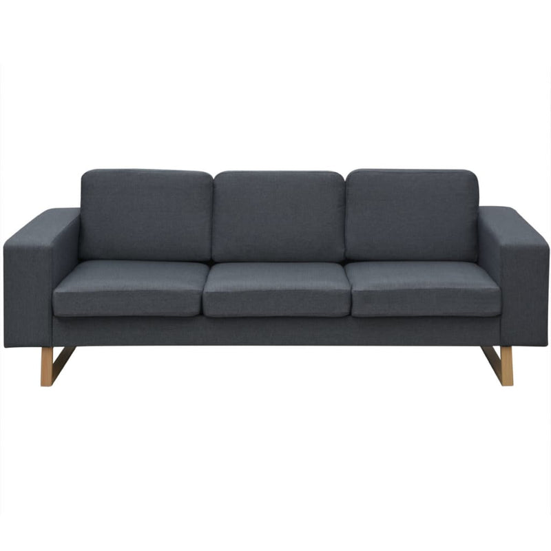 3-Seater Sofa Fabric Dark Grey