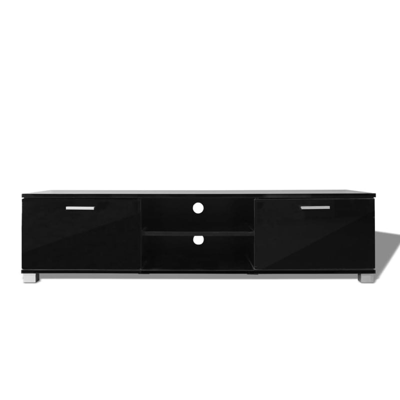 TV Cabinet High-Gloss Black 140x40.5x35 cm