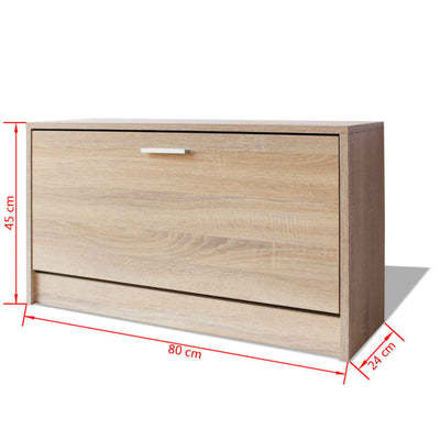 Shoe Storage Bench Oak 80x24x45 cm