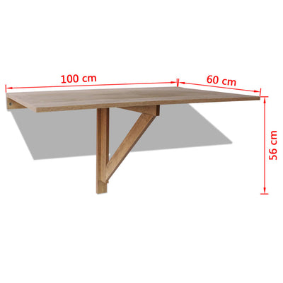 Folding Wall Table Oak 100x60 cm