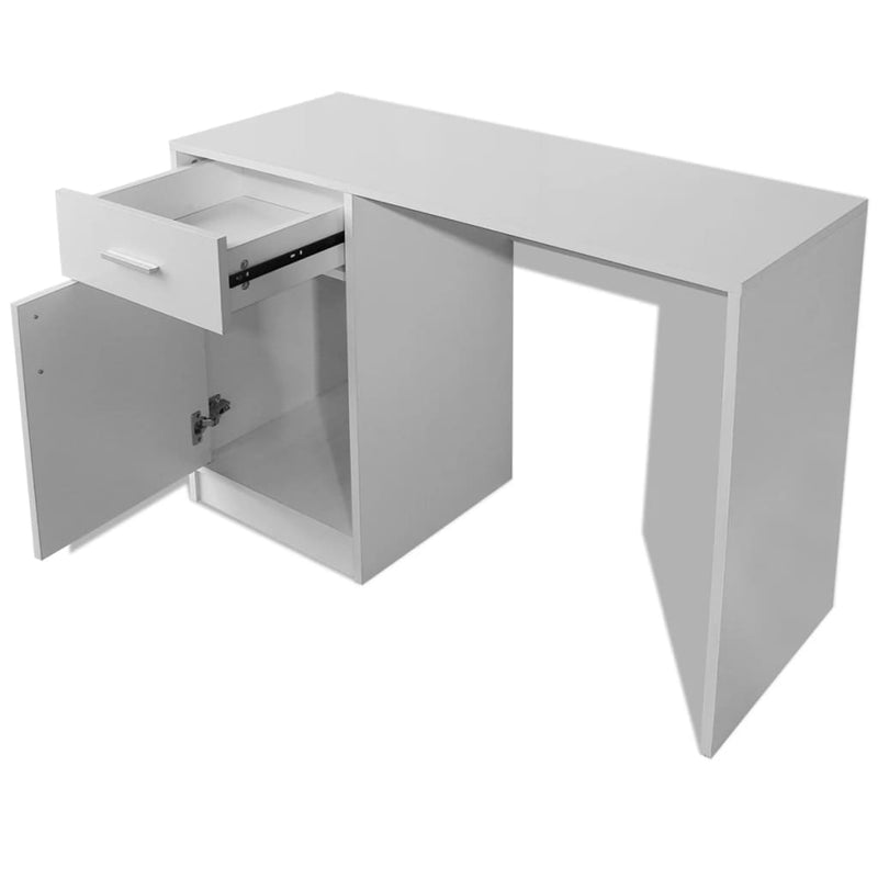 Desk with Drawer and Cabinet White 100x40x73 cm