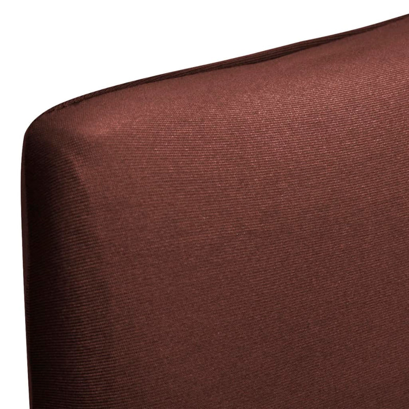 Straight Stretchable Chair Cover 6 pcs Brown