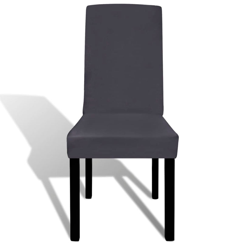 Straight Stretchable Chair Cover 4 pcs Anthracite