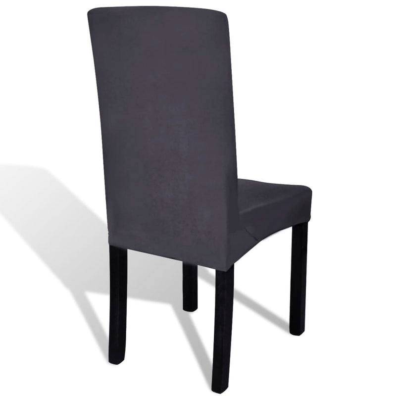 Straight Stretchable Chair Cover 4 pcs Anthracite