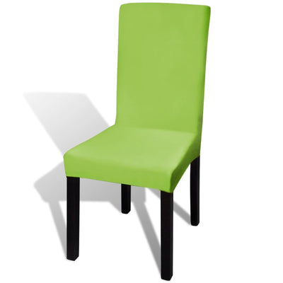 Straight Stretchable Chair Cover 4 pcs Green