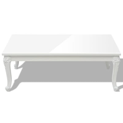 Coffee Table 115x65x42 cm High Gloss White