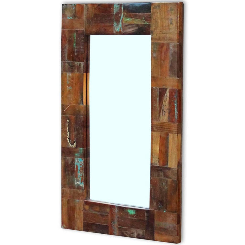 Mirror Solid Reclaimed Wood 80x50 cm