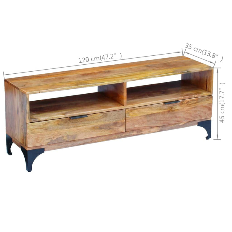 TV Stand Mango Wood 120x35x45 cm