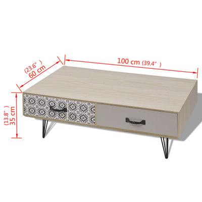 Coffee Table 100x60x35 cm Beige