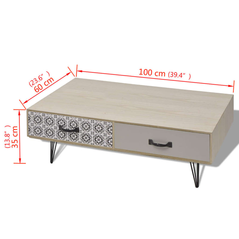 Coffee Table 100x60x35 cm Beige