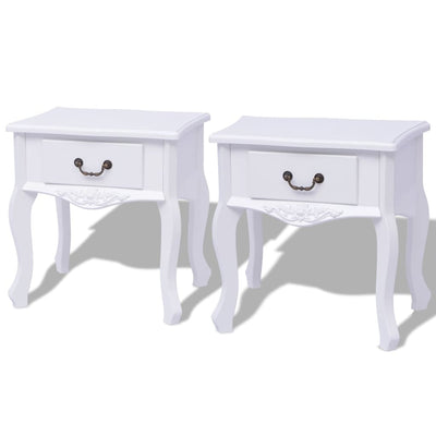 Bedside Cabinets 2 pcs MDF White