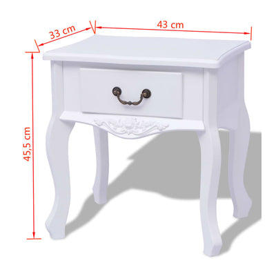 Bedside Cabinets 2 pcs MDF White