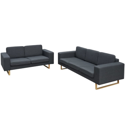 2-Seater and 3-Seater Sofa Set Dark Grey