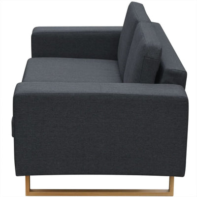 2-Seater and 3-Seater Sofa Set Dark Grey