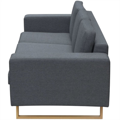 2-Seater and 3-Seater Sofa Set Dark Grey