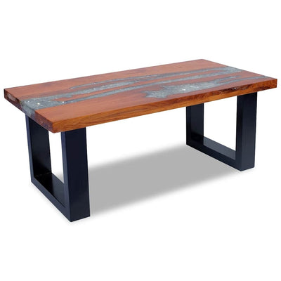 Coffee Table Teak Resin 100x50 cm