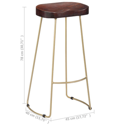 Gavin Bar Stools 2 pcs Solid Mango Wood