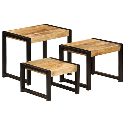 Nesting Tables 3 pcs Solid Mango Wood