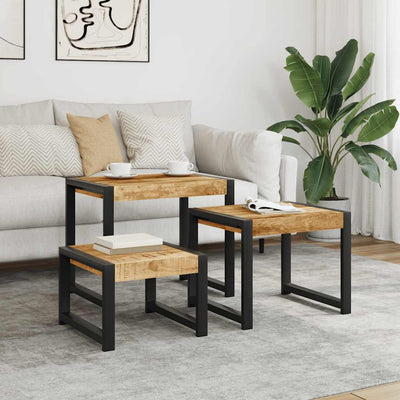 Nesting Tables 3 pcs Solid Mango Wood