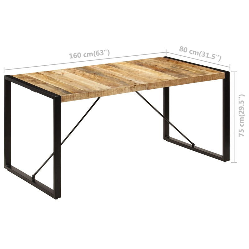 Dining Table 160x80x75 cm Solid Mango Wood