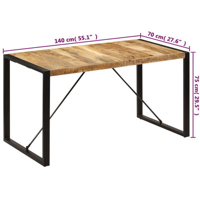 Dining Table 140x70x75 cm Solid Mango Wood