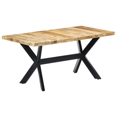 Dining Table 160x80x75 cm Solid Rough Mango Wood