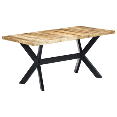 Dining Table 160x80x75 cm Solid Rough Mango Wood