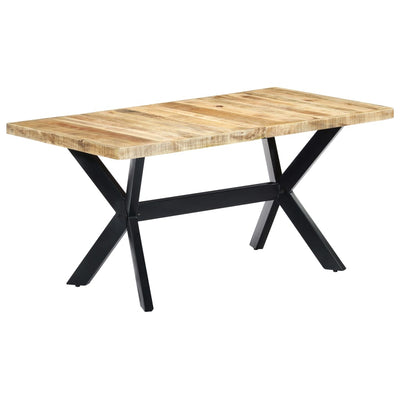 Dining Table 160x80x75 cm Solid Rough Mango Wood