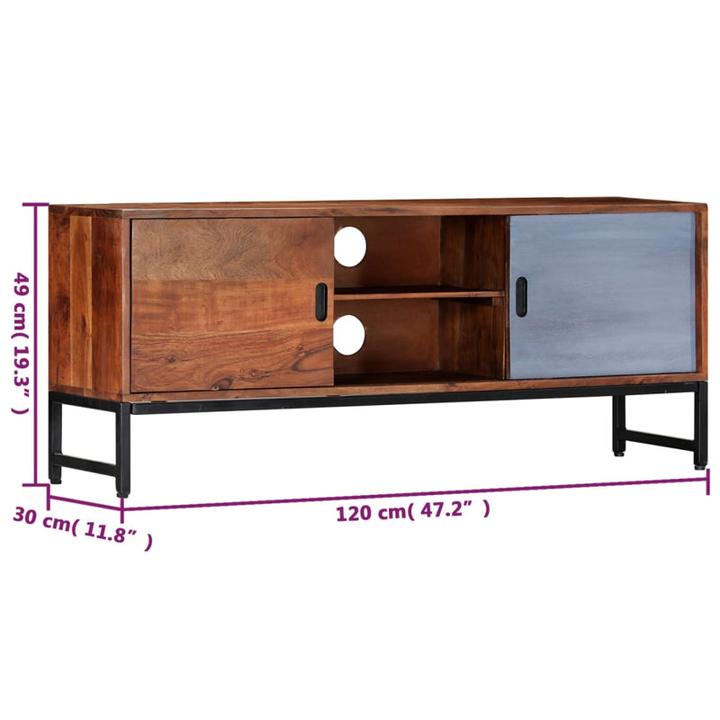 TV Cabinet 120x30x49 cm Solid Acacia Wood