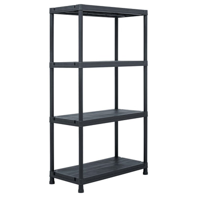 Storage Shelf Rack Black 100 kg 60x30x138 cm Plastic