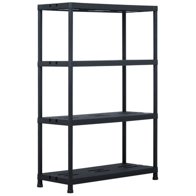 Storage Shelf Rack Black 220 kg 90x40x138 cm Plastic