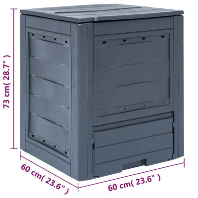 Garden Composter Grey 60x60x73 cm 260 L