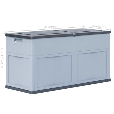 Garden Storage Box 320 L Grey Black