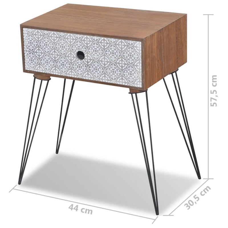 Nightstands with Drawer 2 pcs Brown