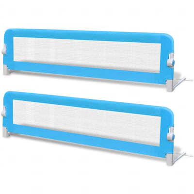 Toddler Safety Bed Rail 2 pcs Blue 150x42 cm