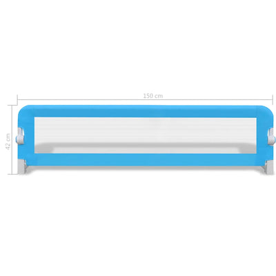 Toddler Safety Bed Rail 2 pcs Blue 150x42 cm