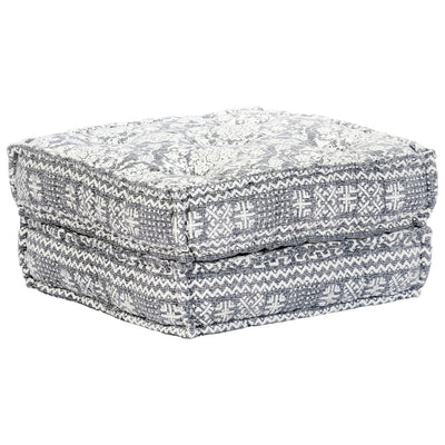 2-Seater Modular Pouffe Light Grey Fabric